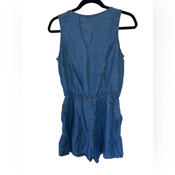 CI Sono Romper Med Chambray Tencel Coastal Beachy Sleeveless Boho - Picture 4 of 4